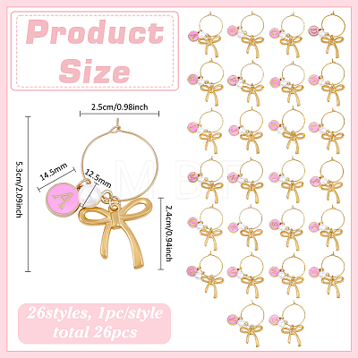 26Pcs Alloy Enamel Wine Glass Charms AJEW-FG00017-1