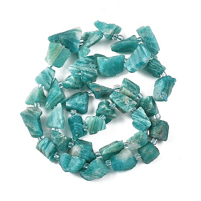 Raw Rough Natural Amazonite Beads Strands G-D101-A07-1