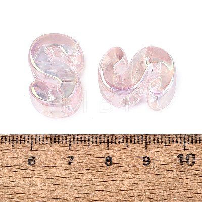 UV Plating Transparent Acrylic European Beads OACR-M027-02S-01-1