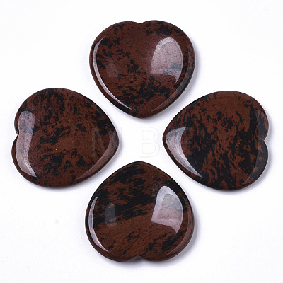 Natural Mahogany Obsidian Thumb Worry Stone G-N0325-01G-1