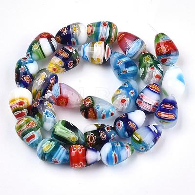 Handmade Millefiori Glass Beads Strands LK06Y-1