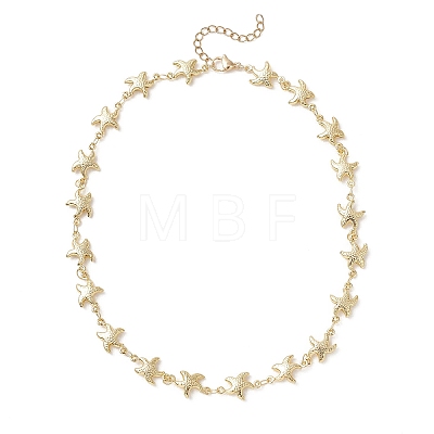 Ocean 304 Stainless Steel Starfish Link Chain Necklaces for Women NJEW-JN05921-1