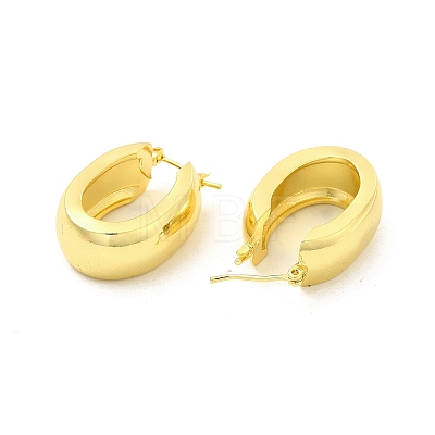 Brass Oval Thick Hoop Earrings for Women EJEW-E273-04LG-1