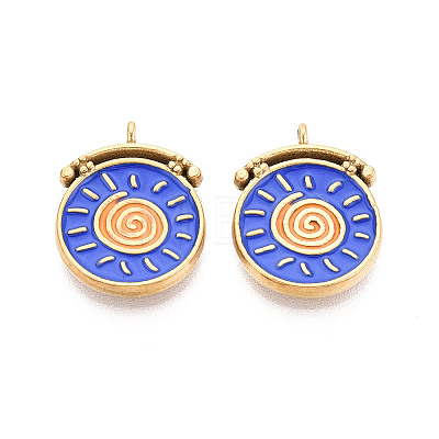304 Stainless Steel Enamel Pendants STAS-N124-35A-G-1