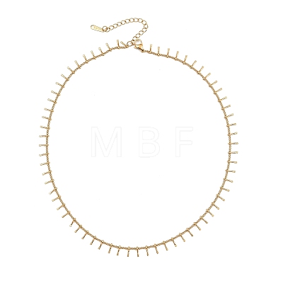 304 Stainless Steel Bar Tassel Curb Chain Necklaces for Women NJEW-G179-04G-1