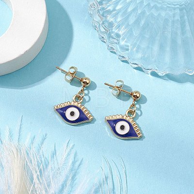 Alloy Enamel Stud Dangle Earrings EJEW-JE06025-1