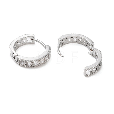 Brass Micro Pave Clear Cubic Zirconia Hoop Earrings EJEW-S234-05P-1