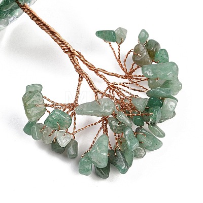 Natural Green Aventurine Chips Tree of Life Decorations DJEW-B013-01A-1