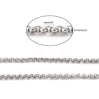 Tarnish Resistant 304 Stainless Steel Rolo Chains CHS-K001-99D-1