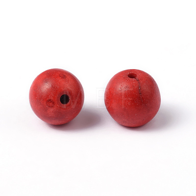 Dyed Red Round Synthetical Howlite Loose Beads X-TURQ-G609-8mm-1