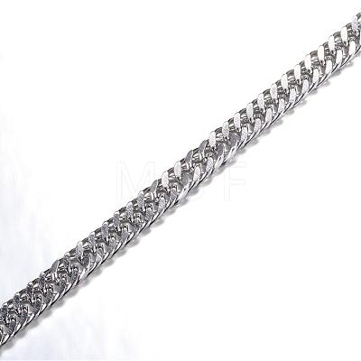 304 Stainless Steel Cuban Link Chains CHS-P002-04P-0.8MM-1