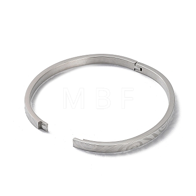 3Pcs 3 Color 304 Stainless Steel Grooved Bangles Set BJEW-F464-01-1