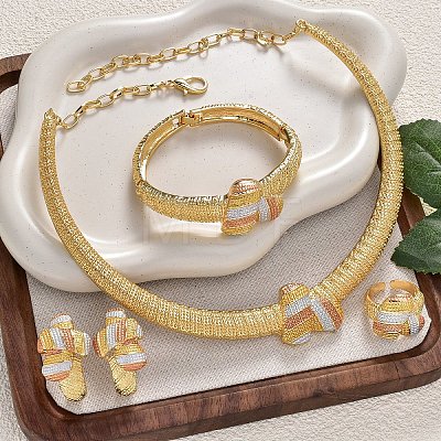 Brass Necklaces & Bangles & Earrings & Rings Sets FS-WGDFD3A-01-1