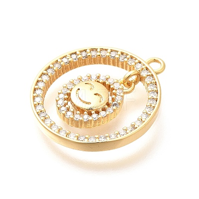 Brass Micro Pave Cubic Zirconia Pendants KK-G519-05G-01-1