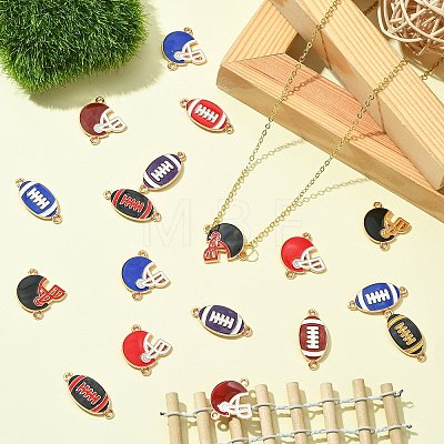 60Pcs 12 Styles Zinc Alloy Enamel Sport Connector Charms FIND-CJ0003-78-1