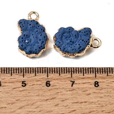 Dyed Synthetic Lava Rock Pendants G-P614-05G-07-1