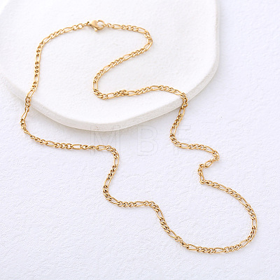 Stainless Steel Figaro Chain Necklaces for Men Women OB1269-1