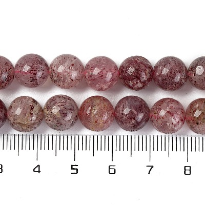 Natural Strawberry Quartz Beads Strands G-J373-16-9mm-1