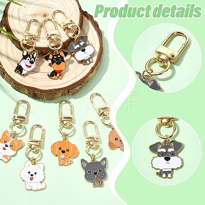 8Pcs Alloy Enamel Pendant Decorations HJEW-YW00420-1