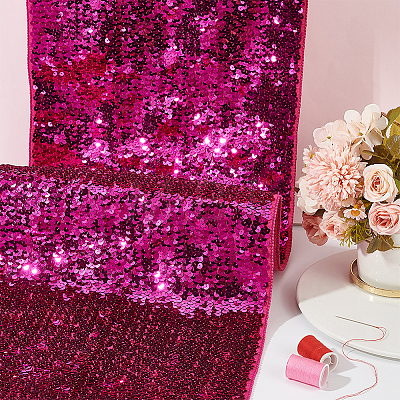 Polyester & PET Reversible Sequin Fabric DIY-WH0453-78A-1