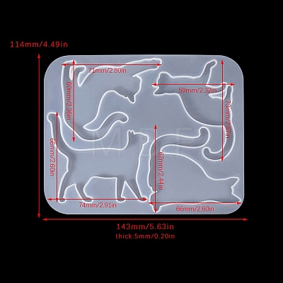 Cat Shape Brooch DIY Silhouette Silicone Mold PW-WG39523-01-1
