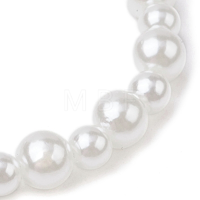 Kids ABS Plastic Imitation Pearl Round Beads Stretch Bracelets BJEW-JB11558-03-1