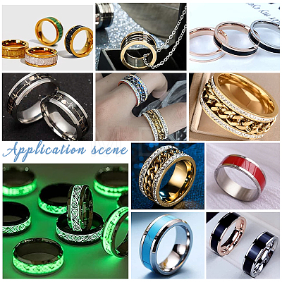Unicraftale 201 Stainless Steel Grooved Finger Rings Set for Men Women RJEW-UN0002-64A-1
