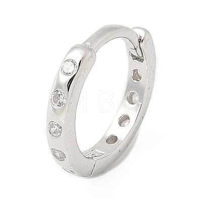 S925 Sterling Silver Micro-Inlaid Zircon Circle Stud Earrings Fashion Simple ZD9822-6-1
