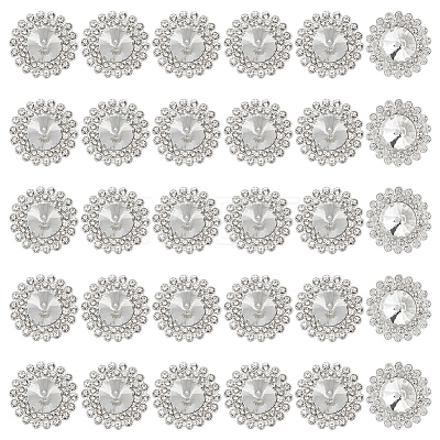 MAYJOYDIY US 30Pcs Alloy Rhinestone Shank Buttons BUTT-MA0001-03-1