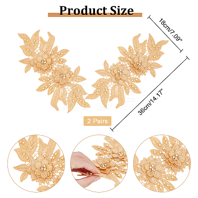 Polyester Embroidered Floral Lace Collar DIY-WH0326-47C-1