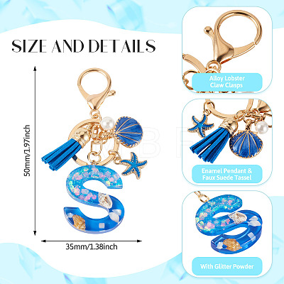 Star Resin & Shell Keychains KEYC-TAC00087-01S-1