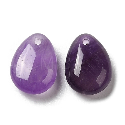 Natural Amethyst Teardrop Charms G-M410-01-05-1