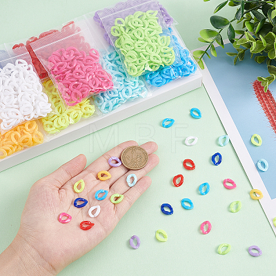   1000Pcs 10 Colors Opaque Acrylic Linking Rings OACR-PH0001-91-1