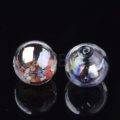 Handmade Blown Glass Globe Beads DH017J-1-12mm-AB-1