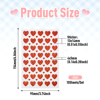 Heart Plastic Stickers DIY-TADJ0002-006B-1