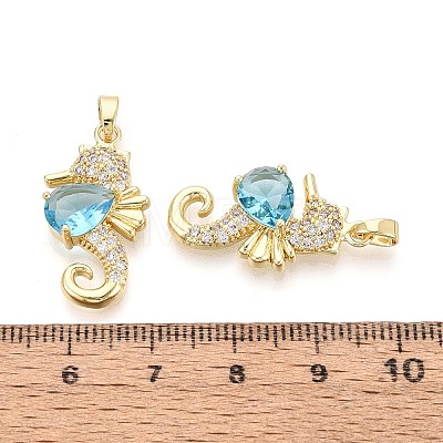 Brass Micro Pave Cubic Zirconia Pendants KK-T080-76G-1