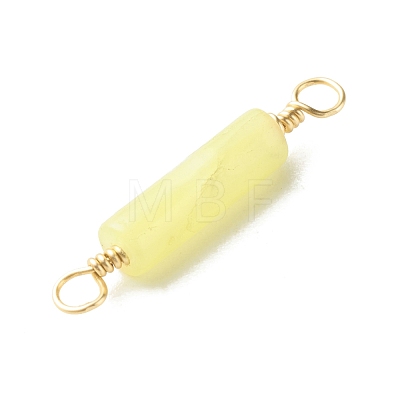 Natural Lemon Jade Connector Charms PALLOY-JF01454-08-1