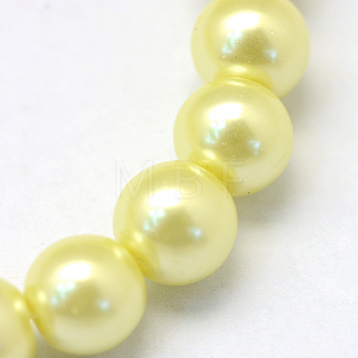 Baking Painted Pearlized Glass Pearl Round Bead Strands HY-Q330-8mm-64-1