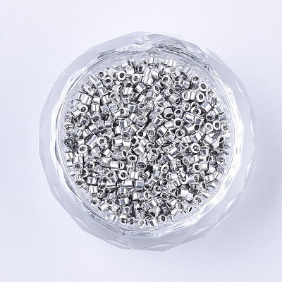 Electroplate Glass Cylinder Beads SEED-Q036-01A-B04-1
