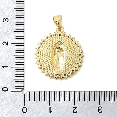 Brass Micro Pave Clear Cubic Zirconia Pendants KK-Z150-22G-05-1