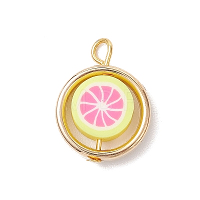 Handmade Polymer Clay with CCB Plastic Bead Frames Pendants PALLOY-JF04753-1