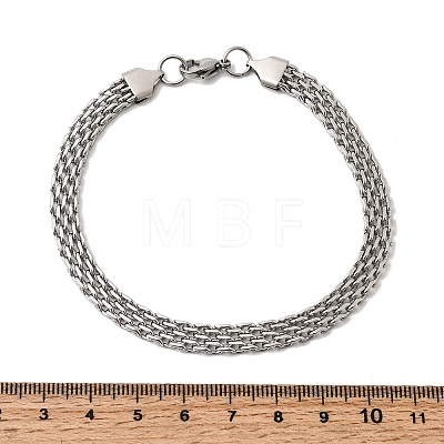 201 Stainless Steel Link Chain Bracelets for Women Men STAS-T077-20P-01-1