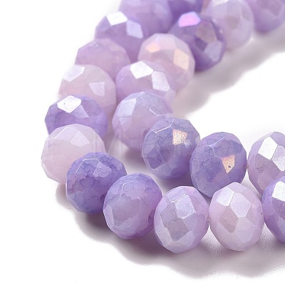 Faceted Electroplated Glass Beads Strands GLAA-C023-02-B07-1