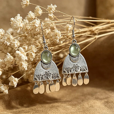 Alloy Resin Chandelier Earrings for Women WG10698-01-1