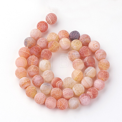 Natural Fire Crackle Agate Bead Strands G-S216-10mm-08-1