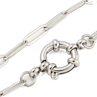 304 Stainless Steel Paperclip Chain Bracelets for Women BJEW-Q344-03P-1