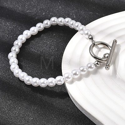 Plastic Pearl Beaded Bracelets for Women BJEW-L716-02P-1