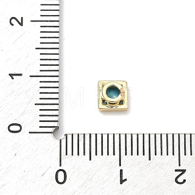Square Brass Micro Pave Cubic Zirconia Cabochons KK-P345-13G-E08-1
