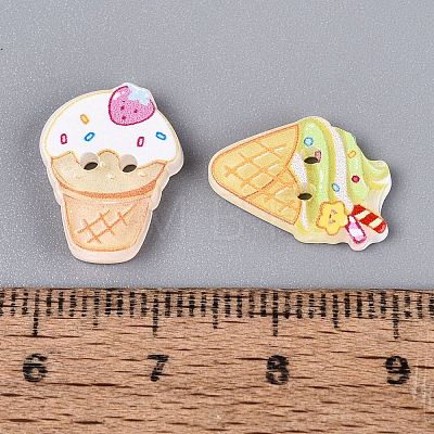 2-Hole Printed Resin Buttons BUTT-Q047-01-1