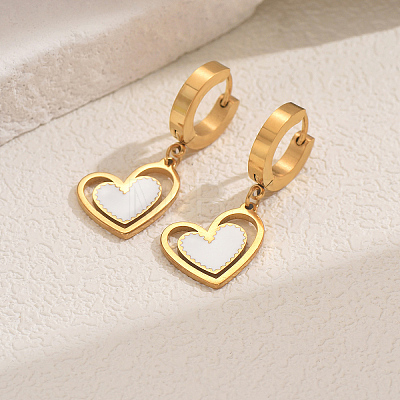 Stylish Stainless Steel Heart Hoop Earrings YO7726-2-1